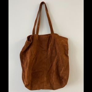 TOMS Brown Leather Tote Bag
